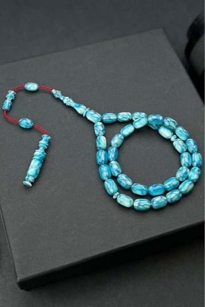 dergah tesbih New Ice Blue Galalith - مسبحة صلاة مصنوعة يدويًا