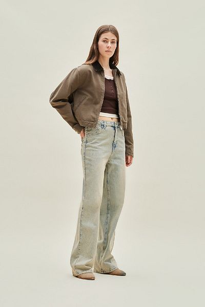 DeFacto Seasonal Cotton Coat with Polo Neck Zip - Regular Fit, Straight Pockets E6260Ax25Sp