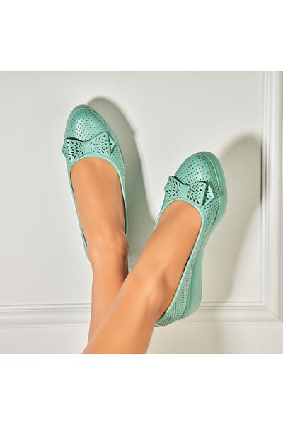 Joana Women's Casual Green Shoes Made of Ecological Leather Oziel
