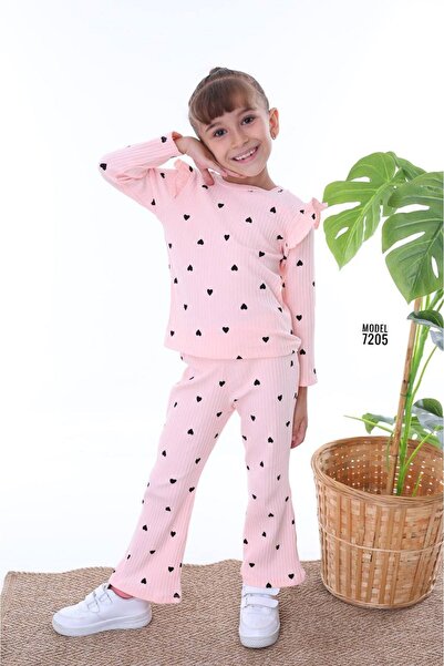 yagmurgiyim PJK2İ - Σετ κοριτσίστικο με μοτίβο καρδιάς σε σκόνη κορδόνι 100% ...