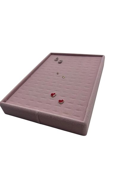 MeGass Dekor Suede Fabric Pink Color 22/14 cm Wrapped Piercing - Earring Table