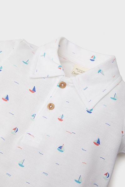 DeFacto Baby Boy Sea Print Pique Kurzarm-Polo-T-Shirt E4776A525SM