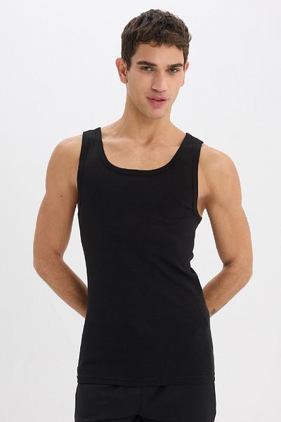DeFacto Slim Fit Slim Fit geripptes 2-teiliges Unterhemd Y9056AZ25SP