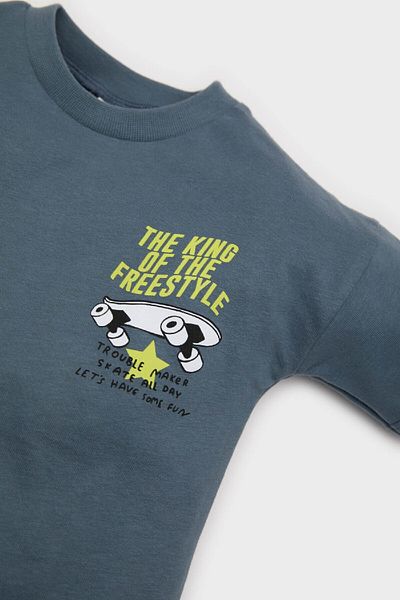 DeFacto Baby Boy Crew Neck Skateboard Printed Long Sleeve T-Shirt E5959A525Sp