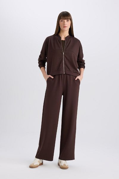 DeFacto Basic Straight Sweatpants mit weitem Bein und elastischer Taille – Soft Touch E5818ax25sp