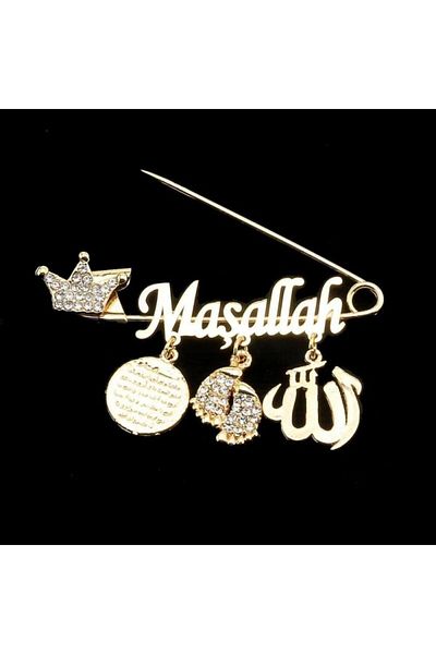 Sahi Aksesuar Coating Mashallah Written Baby Lapel Pin 37