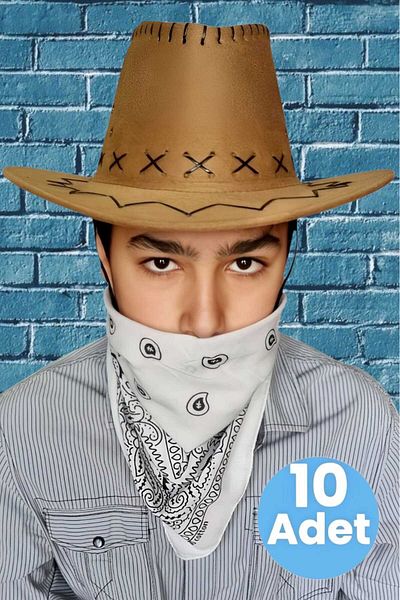 Uniquetrenders Children's Unisex Bandana Nubuck Cowboy Hat (8-14 Years)