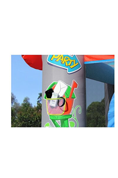 Happy Hop Fun House inflatable mattress with slide, jumping area and basketball hoop