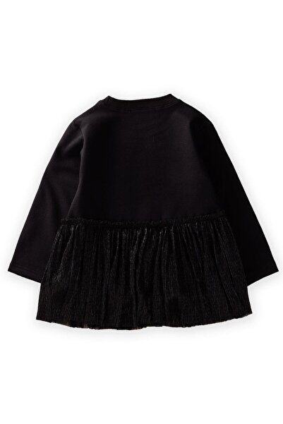 Cigit Sequin Tulle Winter Tunic 1-6 Years Black