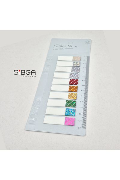 sibga tasarım Transparent Glitter Bookmark 200 Sheets Note Paper and Sticker