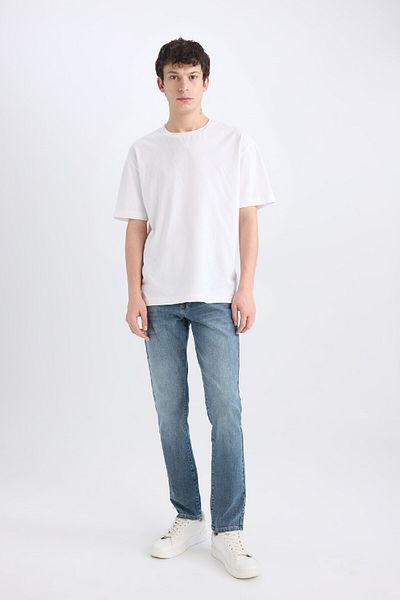 DeFacto Pedro Slim Fit Slim Fit Κανονική μέση στενό πόδι τζιν παντελόνι E5427ax25sp