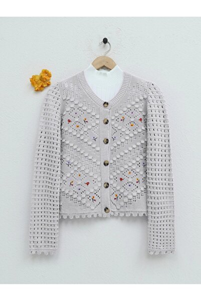 bergibo Понпонний ажурний трикотажний кардиган - жовтий, червоний, синій з кв...