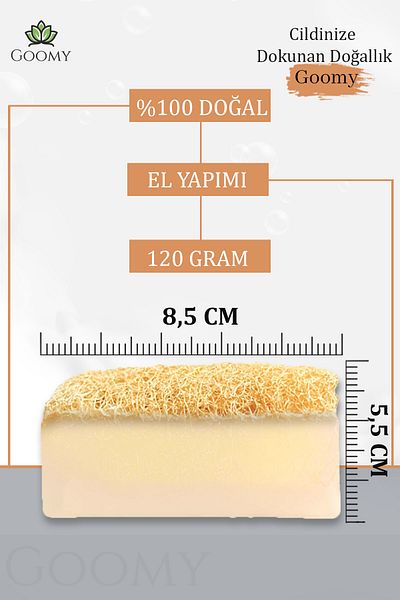 GOOMY Premium Handmade Natural Pumpkin Fiber Organic Goat Milk Soap 120Gr