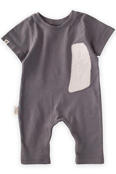 Cigit Abstract Appliqued Jumpsuit 0-3 Years Gray