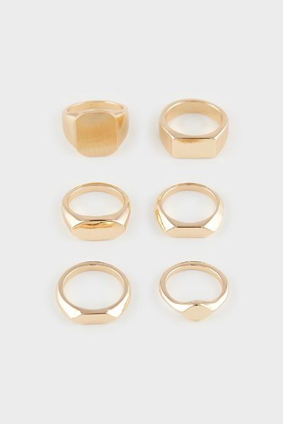 DeFacto 6-teiliger Goldring für Damen E4484axns