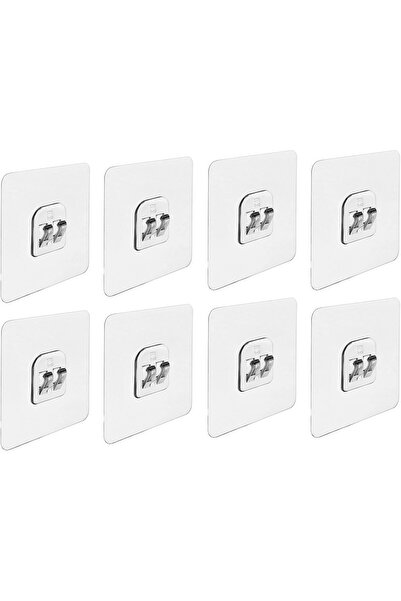 MAİN SHOP Süper Güçlü Yapışkanlı Banyo Askısı Yedek 8 Adet Sticker Raf Tutucu...