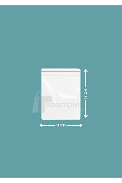 Store POSETCİNİZ Kilitli Şeffaf Poşet 11x14 Cm 100 Adet Saklama Poşeti