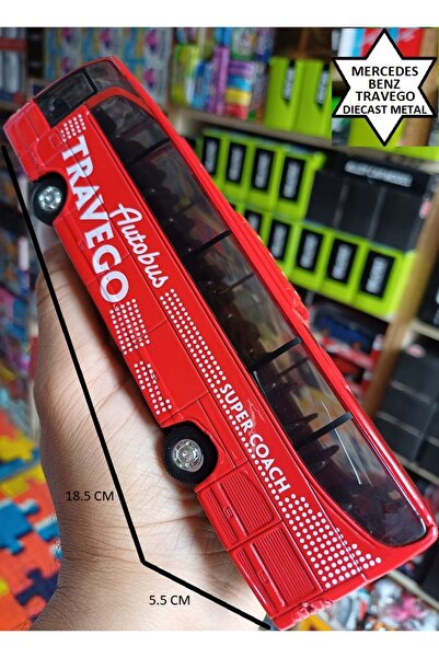 OYUNCAKSAHİLİ Mercedes Benz Travego Otobüs Diecast Metal 18.5cm Orjinal Takım...