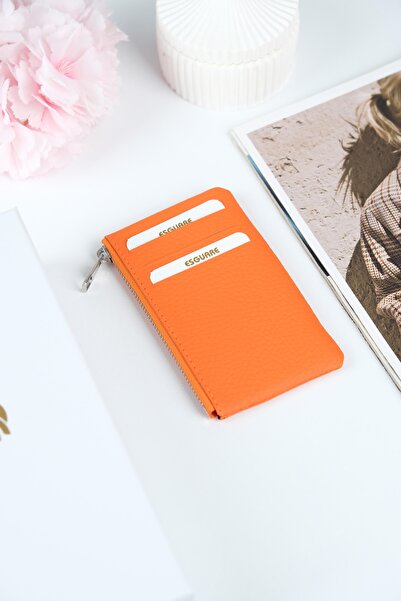 ESGUARE حافظة بطاقات نسائية جلدية أصلية