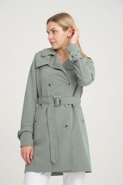 Soydan Güner Green Double Breasted Short Trench Coat - 3103