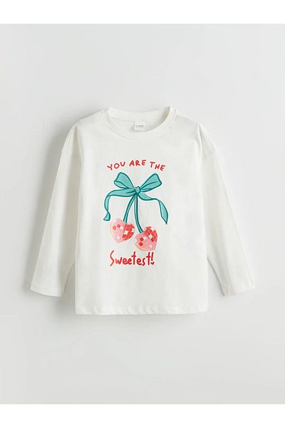 LC Waikiki LCW Kids Ecru Crew Neck Mädchen-Pyjama-Set