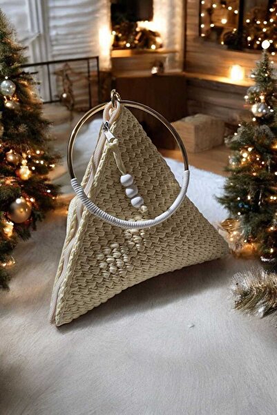 Örgü Sanatı El Örgüsü Piramit Üçgen Çanta