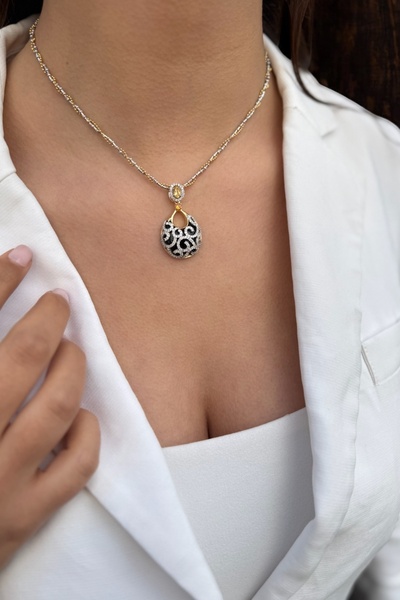 Utku Kuyumculuk 14 AYAR ÖZEL TASARIM İTALYAN ZİNCİRLİ DAMLA MODEL ALTIN KOLYE