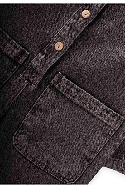 Cigit Double Pocket Denim Overalls 2-7 Years Black