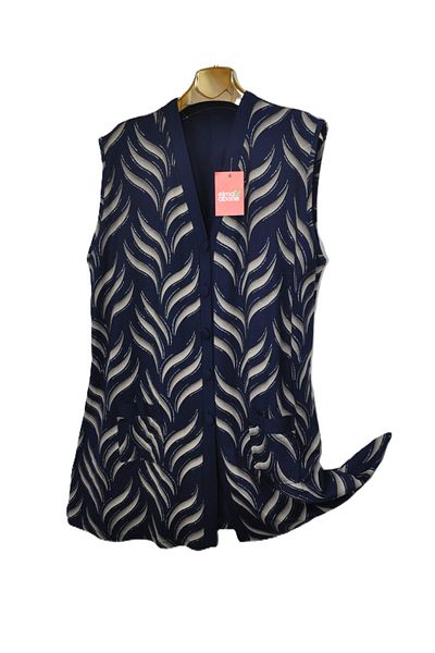 elma abone Plus Size Silvery Combed Vest