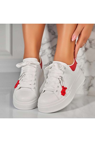 Joana Women's Red Sneakers Made of Eco-Leather Kinlyn