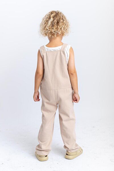 Cigit Beige Gabardine Salopet - 2-7 Years