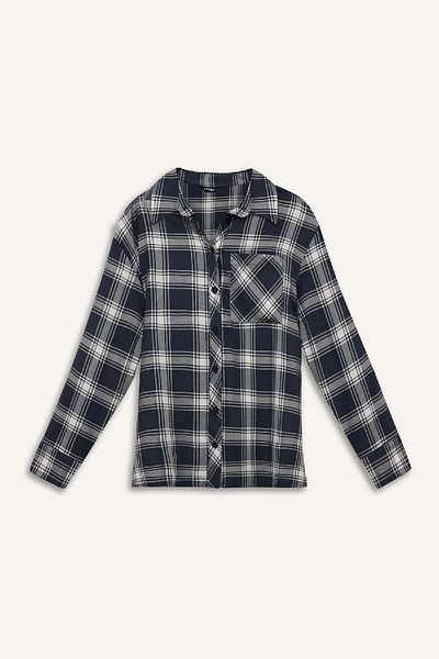 DeFacto Coool Oversize Wide Fit Kariertes Flanell-Langarmhemd E4593ax25sp
