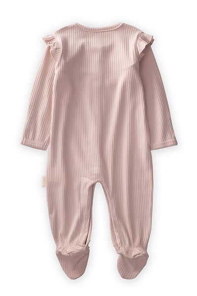 Cigit Robasi Frilly Footed Corded Jumpsuit 0-6 Months Powder Pink