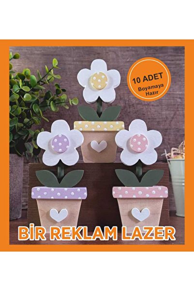 birlazer Boyanabilir 3'lü Bahar çiçekleri saksısı Okul Anaokulu Kreş Aktivite...