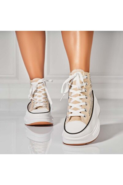 Joana Γυναικεία Αθλητικά Παπούτσια Μπεζ Σουέτ Δέρμα Anay