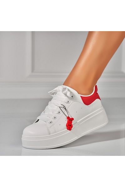 Joana Women's Red Sneakers Made of Eco-Leather Kinlyn