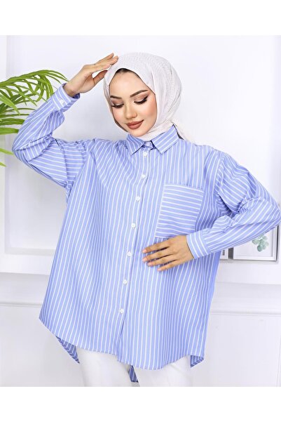 SUFFLE WEAR Mavi - Cepli Çizgili Gömlek