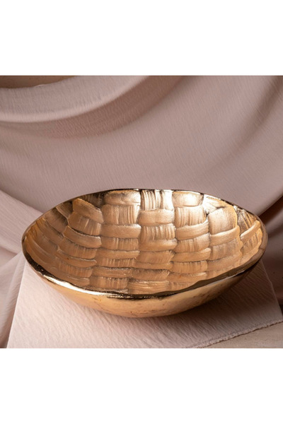 MIARIK DESIGN & DEKORASYON Dekoratif Dövme Yuvarlak Döküm Tabak 29 CM