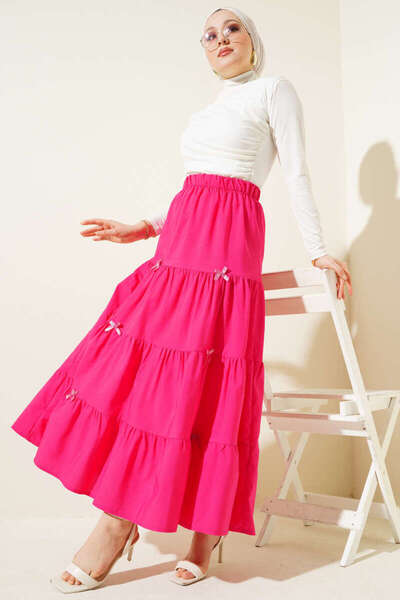 VOLT CLOTHİNG Women's Bow Gypsy Skirt