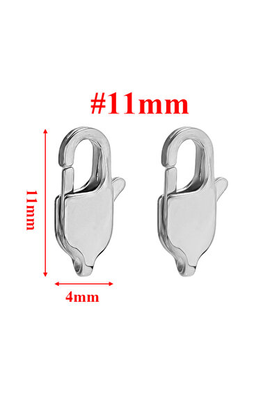 Choice 10 قطع من الفولاذ المقاوم للصدأ بلون 11 مم، مشبك جراد البحر مستطيل الش...
