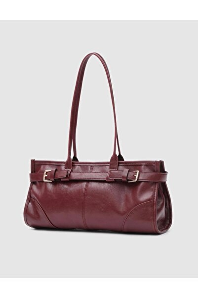 LEVA Bordo kemer detaylı el çantası