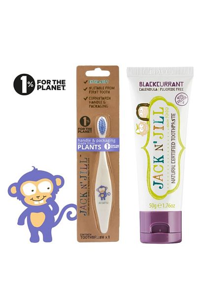Jack N'Jill Baby/Child Toothbrushes and Currant Flavored Toothpaste Set