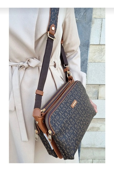 Just Polo justpolo Kadın 5 Gözlü Monogram Baskılı Çanta