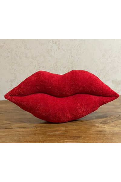 happyteks boutique Red Lip Pillow Cushion