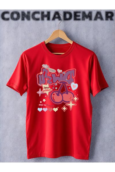 Vordevia Cherry Printed Oversize T-Shirt
