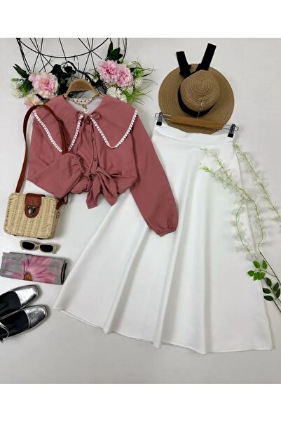 YILMAZBARMAZ γυναικείο πουκάμισο πριγκίπισσας με φούστα