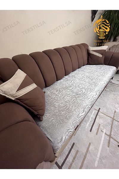 Tekstilsa Sponge Sofa Cover New Fashion Light Gray Color 1Pc 210*170 cm Anti-Slip and Anti-Wrinkle Design