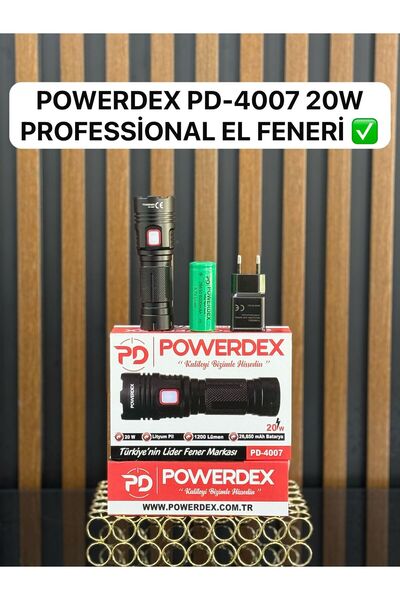 powerdex Pd-4007 Profesyonel Şarjlı 20w 1200 Lümen El feneri