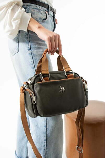 FiONA BAG El Omuz Ve Çapraz Çanta 6 Bölmeli Kadın Haki-taba Çanta