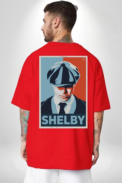 Soufeel Shelby Peaky Blinders Tv Series Character Women Men Front Minimal Back Printed Red Cotton T-Shirt